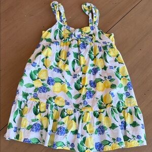 Janie and Jack Lemon Print Dress - Yellow and Blue